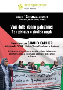 12 Marzo 2026 ore 20,30 – Verona presso la Sala Africa di Vicolo Pozzo