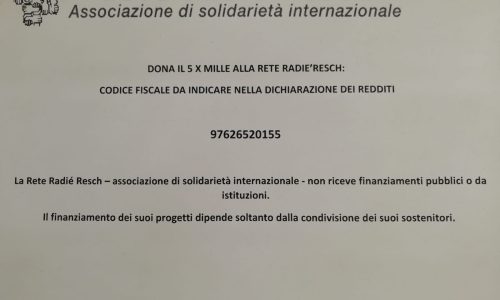 Donazione 5 X mille Rete Radié Resch
