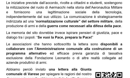 Costruire la Pace: iniziativa a Varese